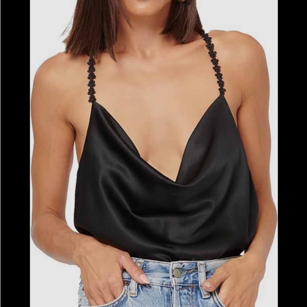 Black Silk Cami NYC Floris Camisole